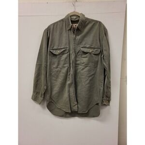 Northwest Territory Mens Shirt M Olive Green Cotton Button Long Sleeve Top